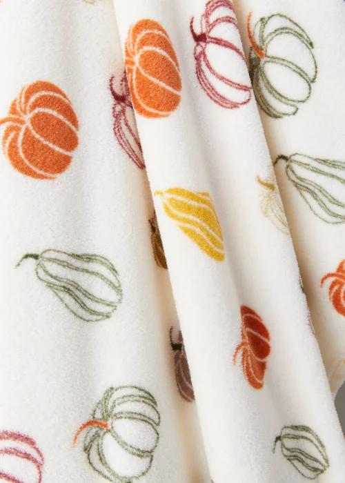 Multicoloured Pumpkin Print Throw (130cm x 150cm) Image 2