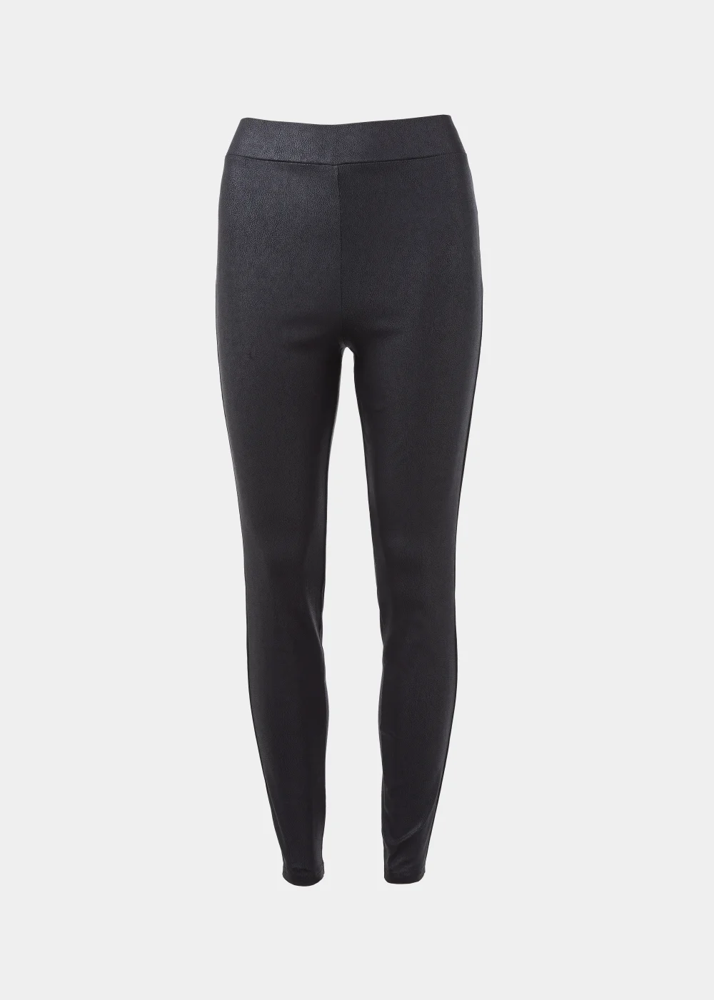 Black PU Coated Leggings - 8 Image 5
