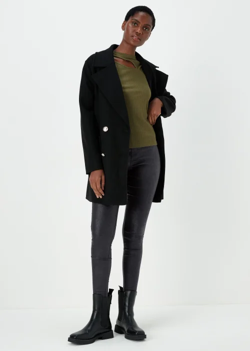 Black PU Coated Leggings - 8 Image 4