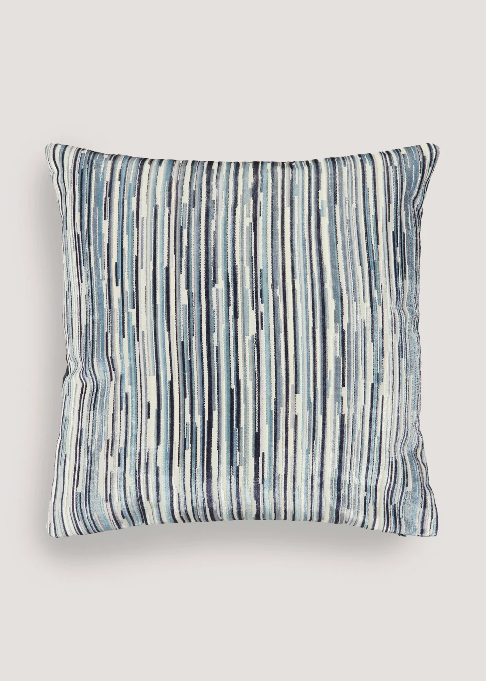Blue Velvet Stripe Cushion Image 1