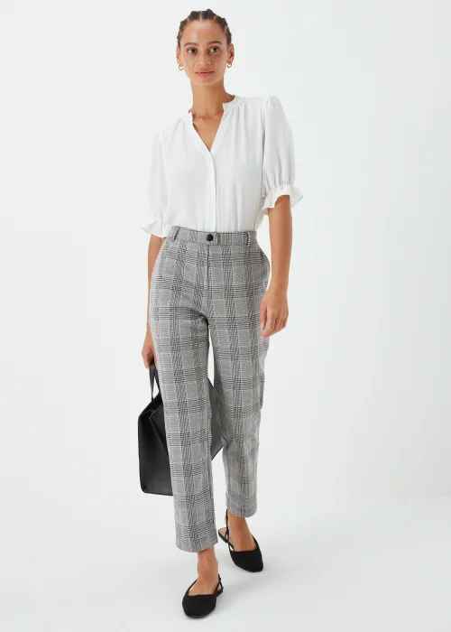 Grey Check Elasticated Trousers - 8 Image 1