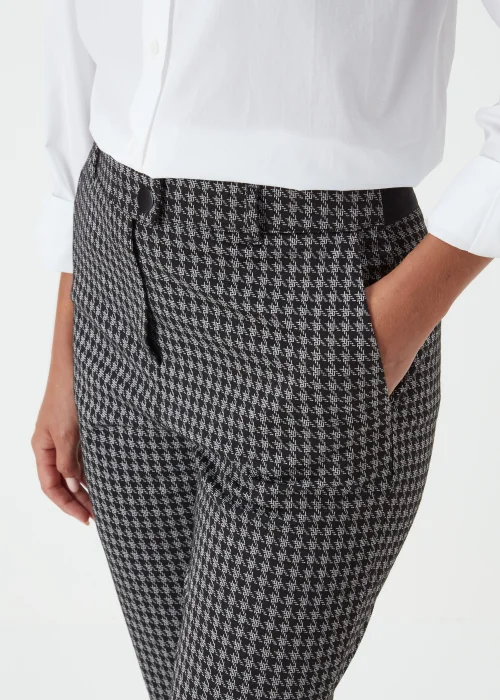 Grey Dogtooth Check Elasticated Trousers - 8 Image 3