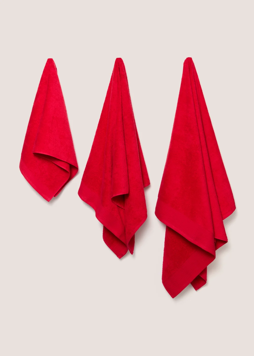 Red Low Twist 100% Cotton Towels - Bath Towel Image 1