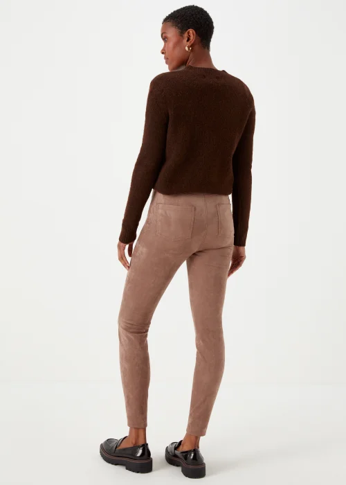 Brown Faux Suede Skinny Trousers - 8 Image 2