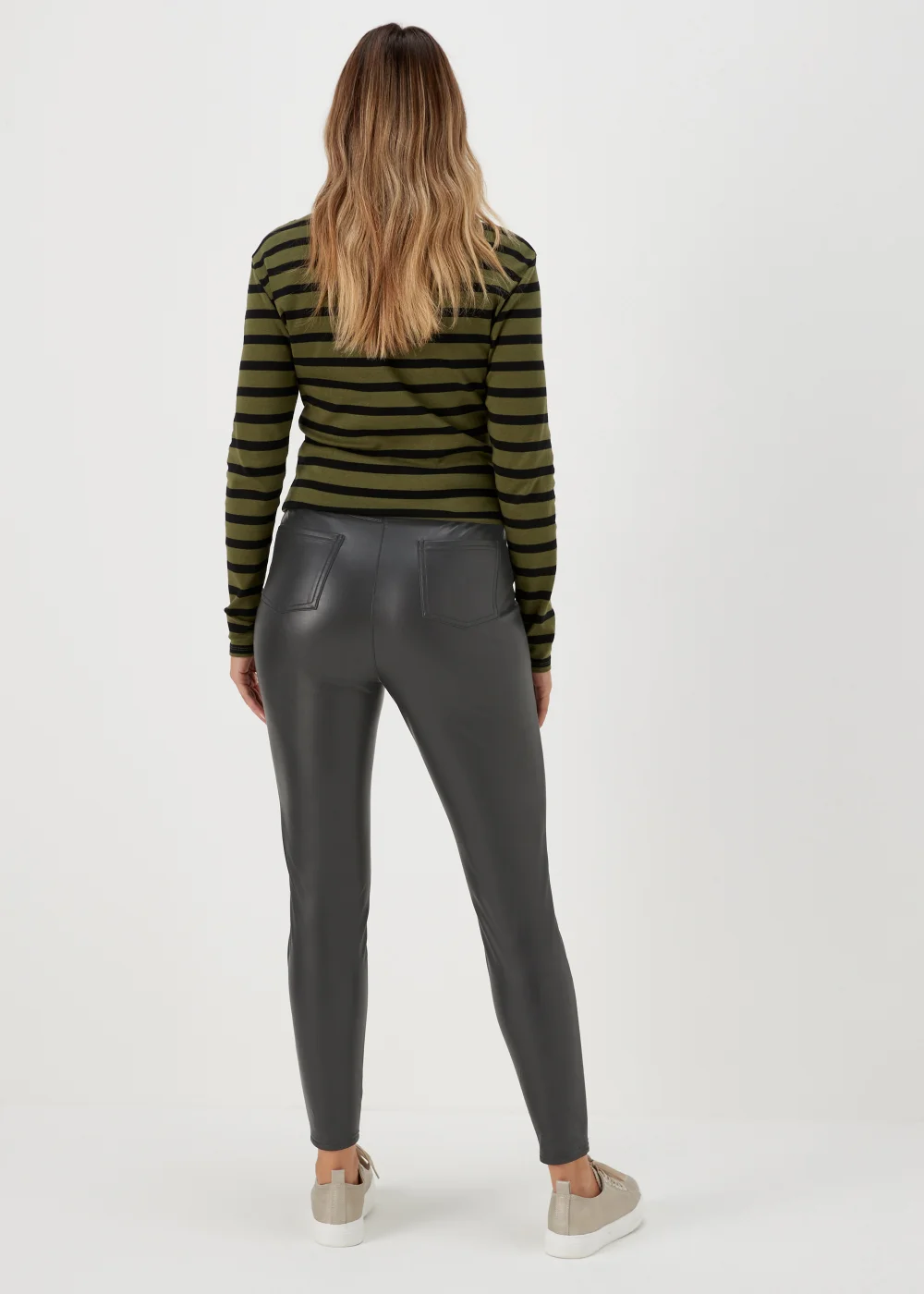 Jessie Black PU Trousers - Size 8 Image 2
