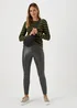 Jessie Black PU Trousers - Size 8 Image 4