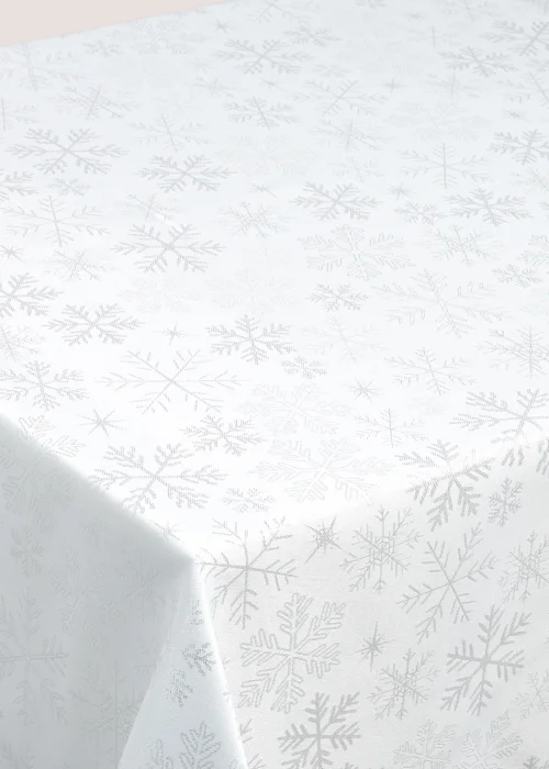 Snowflake Metallic Tablecloth (200cm x 135cm) Image 1