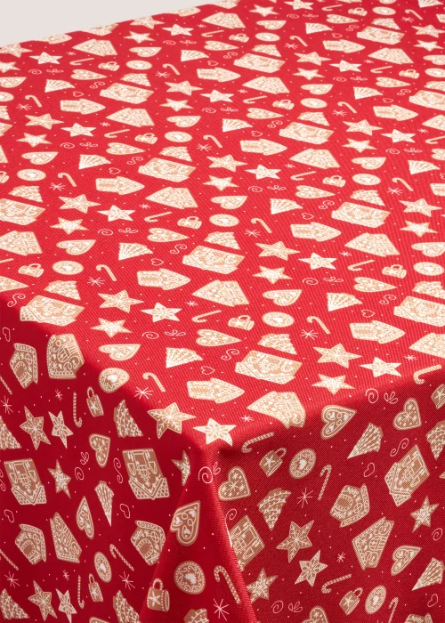 Red Gingerbread Christmas Tablecloth (200cm x 135cm) Image 1
