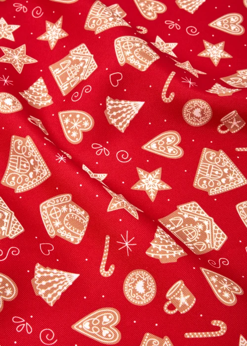Red Gingerbread Christmas Tablecloth (200cm x 135cm) Image 2