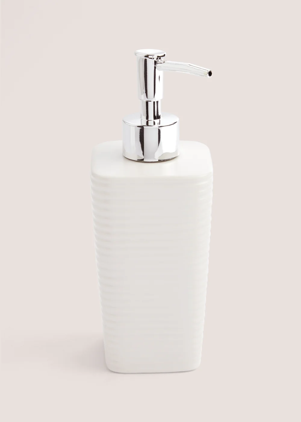 White Ceramic Soap Dispenser (18cm x 7.5cm x 7.5cm) Image 1