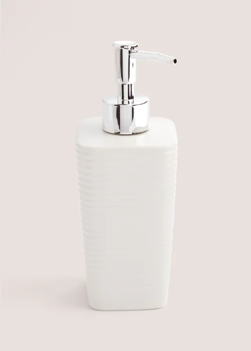 White Ceramic Soap Dispenser (18cm x 7.5cm x 7.5cm) Image 1