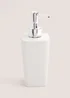White Ceramic Soap Dispenser (18cm x 7.5cm x 7.5cm) Image 1