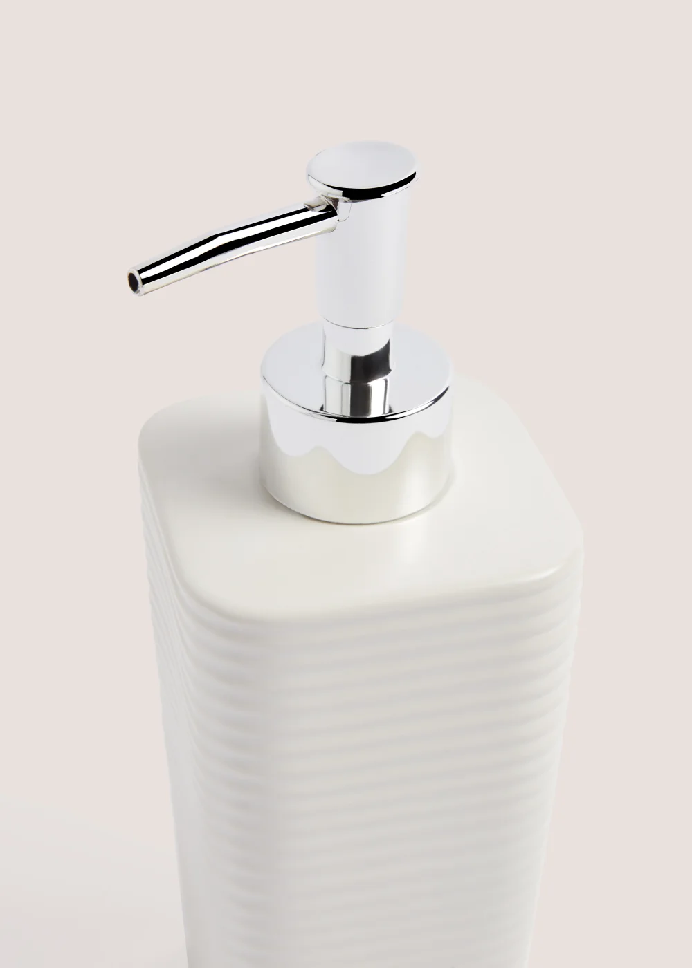 White Ceramic Soap Dispenser (18cm x 7.5cm x 7.5cm) Image 2