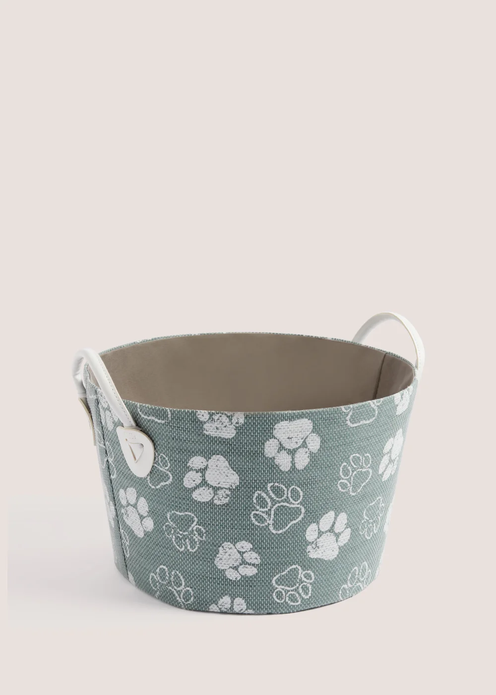 Green Paw Print Toy Basket (20cm x 33cm x 33cm) Image 1