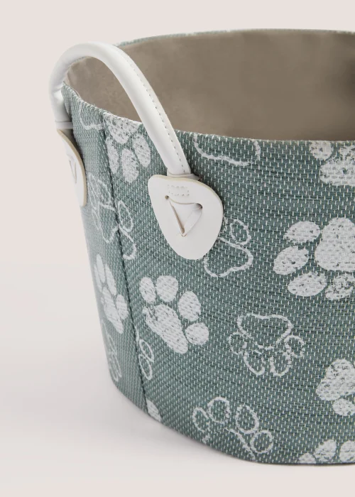 Green Paw Print Toy Basket (20cm x 33cm x 33cm) Image 2