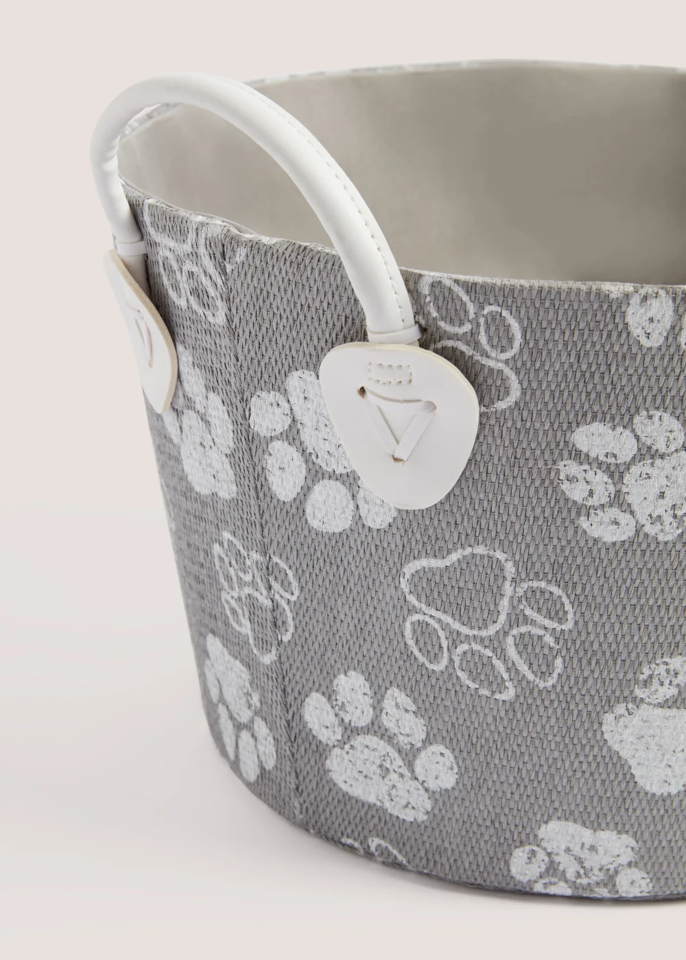 Grey Paw Print Toy Basket (20cm x 33cm x 33cm) Image 2
