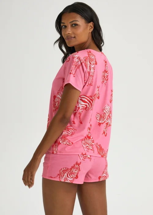 Pink Zebra Print Scrunchie Short Pyjama Set - Extra small Image 2