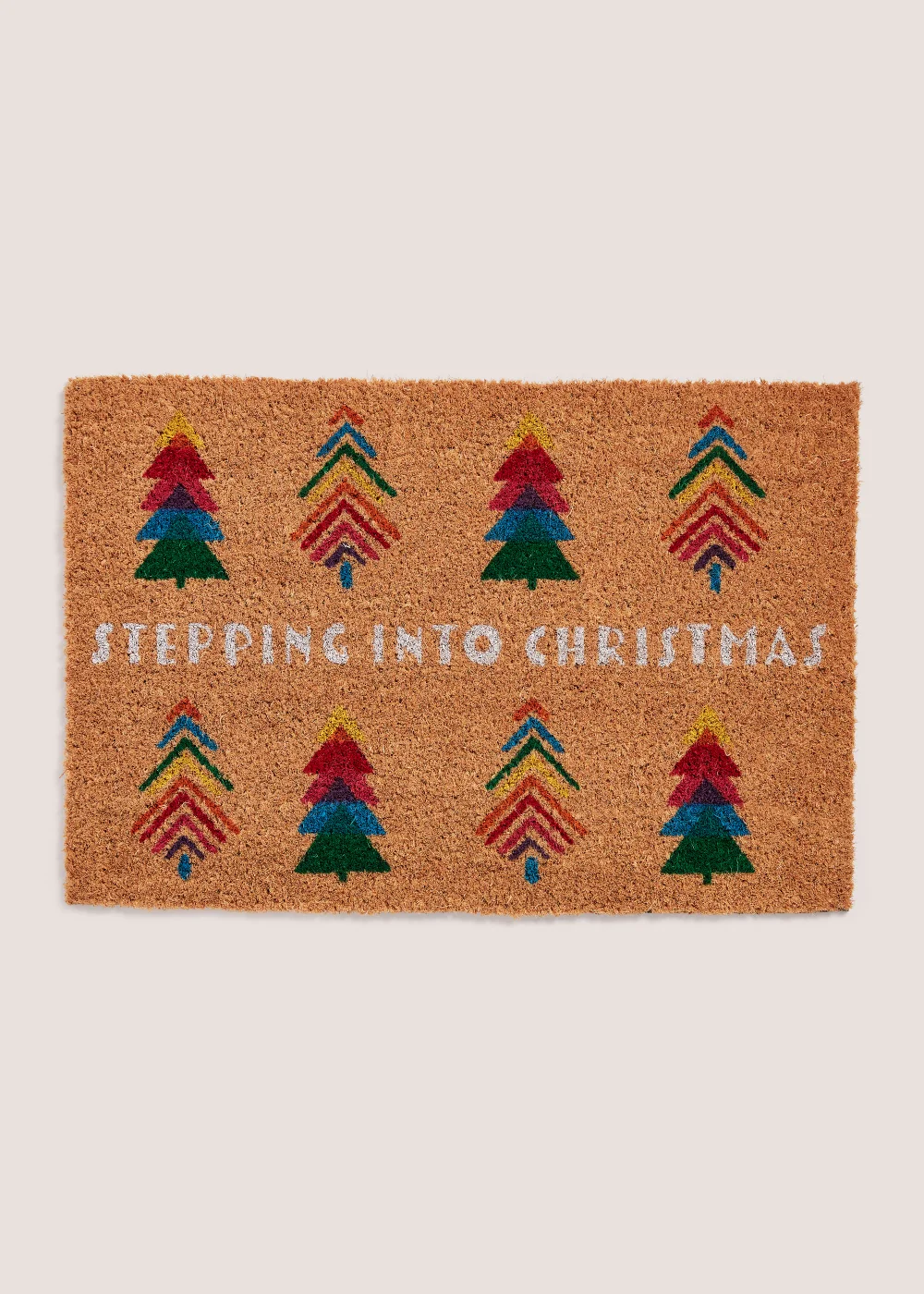 Rainbow Christmas Tree Slogan Doormat (60cm x 40cm) Image 1