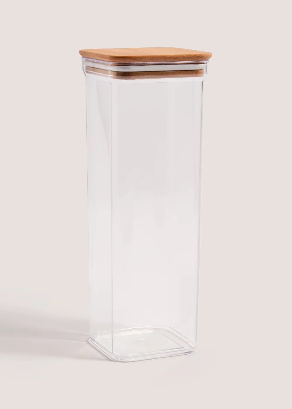 Clear Extra Tall Square Wood Food Storage Image 1