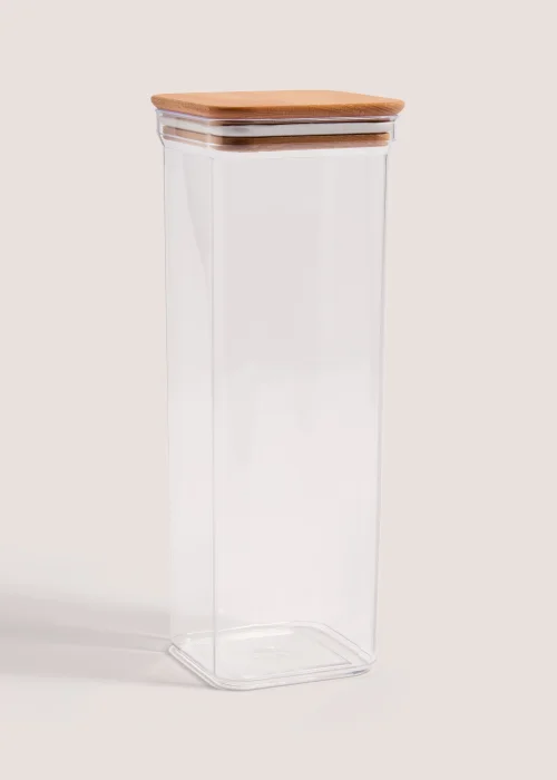 Clear Extra Tall Square Wood Food Storage Image 1
