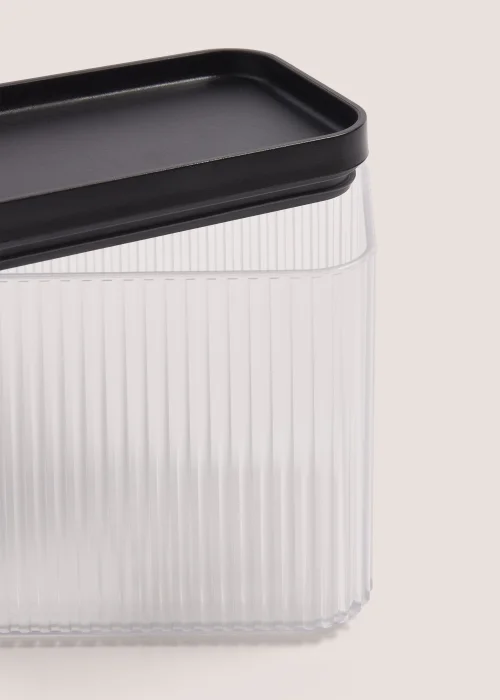 Clear Ribbed Plastic Storage with Black Lid (11cm x 14cm) Image 2