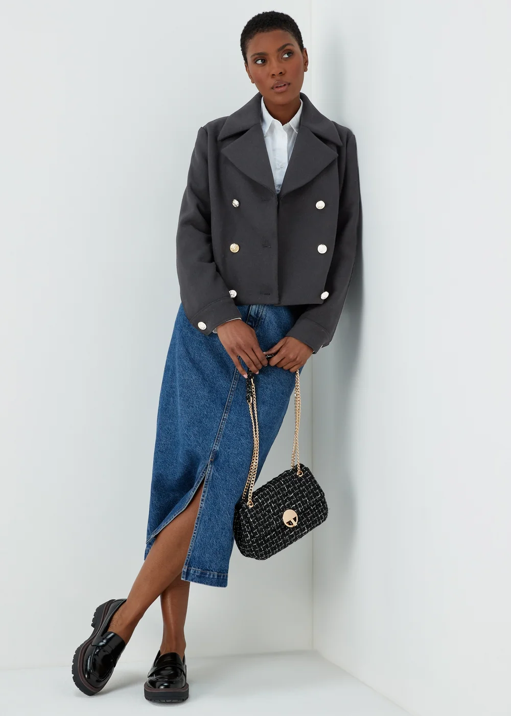 Navy Short Military Jacket - 8 Image 1