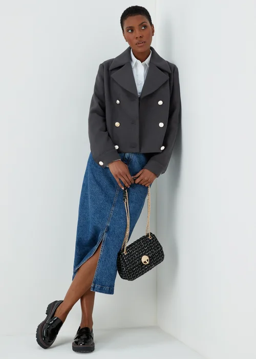 Navy Short Military Jacket - 8 Image 1