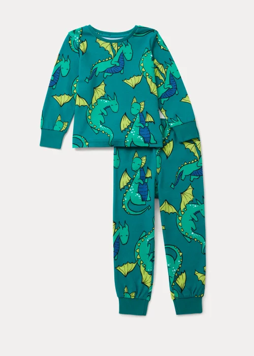 Boys Green Dragon Oversized Pyjama Set (9mths-5yrs) - Age 9 - 12 Months Image 1