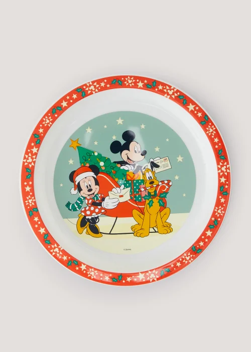 Kids Disney Mickey & Minnie Mouse Christmas Plate (21cm) Image 1