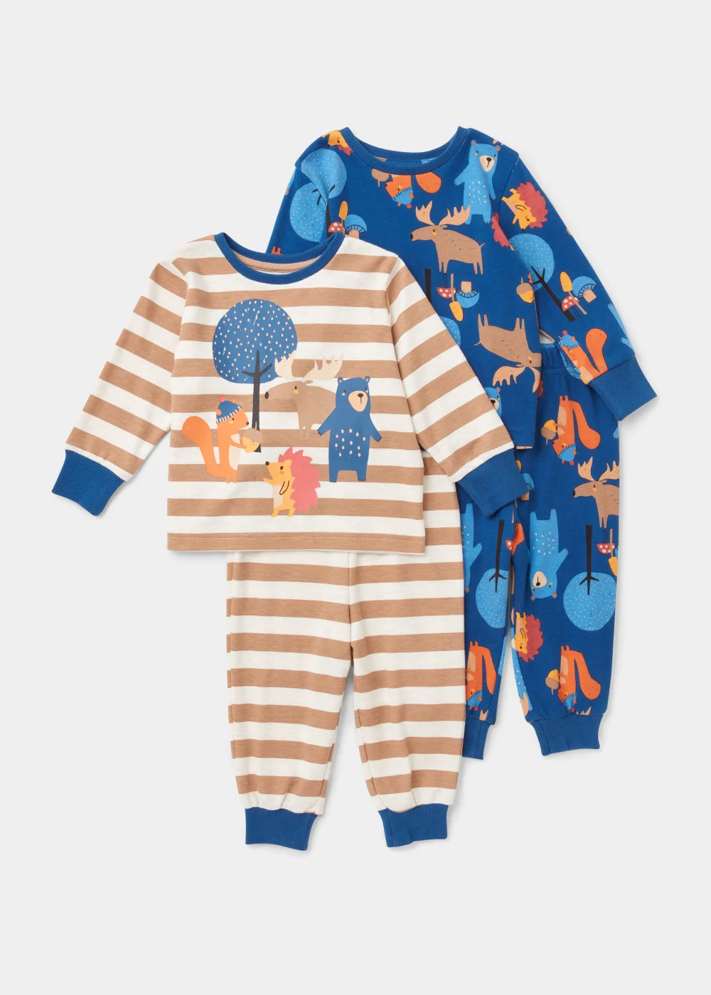 Boys 2 Pack Woodland Animal Pyjama Sets (9mths-5yrs) - Age 9 - 12 Months Image 1