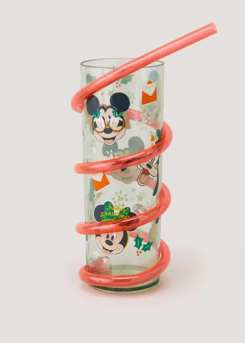Kids Disney Mickey & Minnie Mouse Christmas Straw Tumbler (16.5cm x 6cm) Image 1