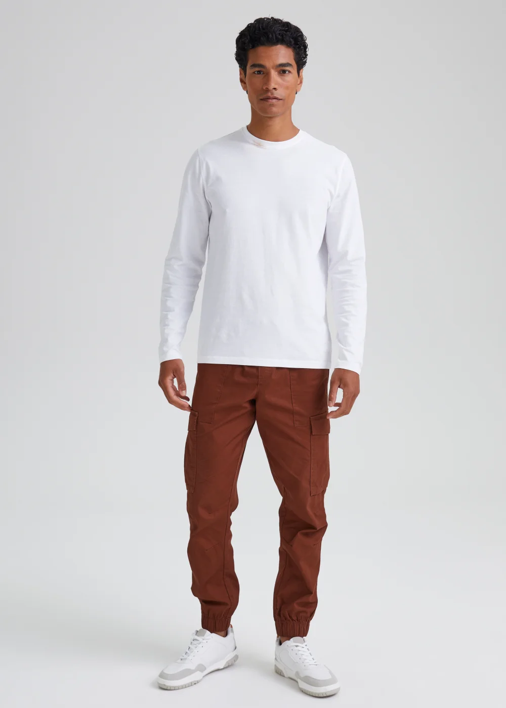 Red Cuffed Slim Fit Cargo Trousers - Extra small Image 1