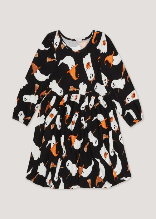 Kids Black Halloween Soft Touch Dress (9mths-6yrs) - 1-1.5 Yrs Image 1