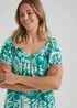 Turquoise Floral Print Dress - 8 Image 3