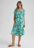 Turquoise Floral Print Dress - 8 Image 1