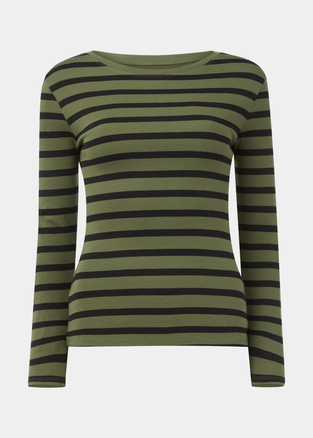 Black Stripe Print Long Sleeve T-Shirt - 8 Image 5