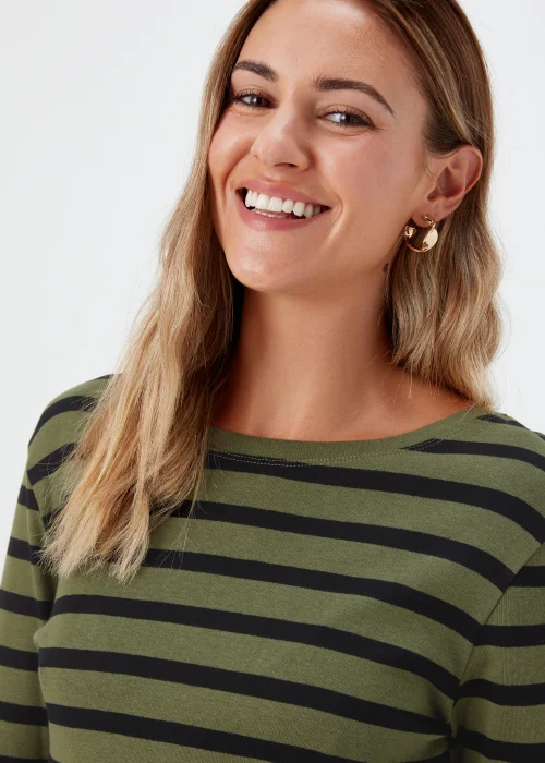 Black Stripe Print Long Sleeve T-Shirt - 8 Image 3