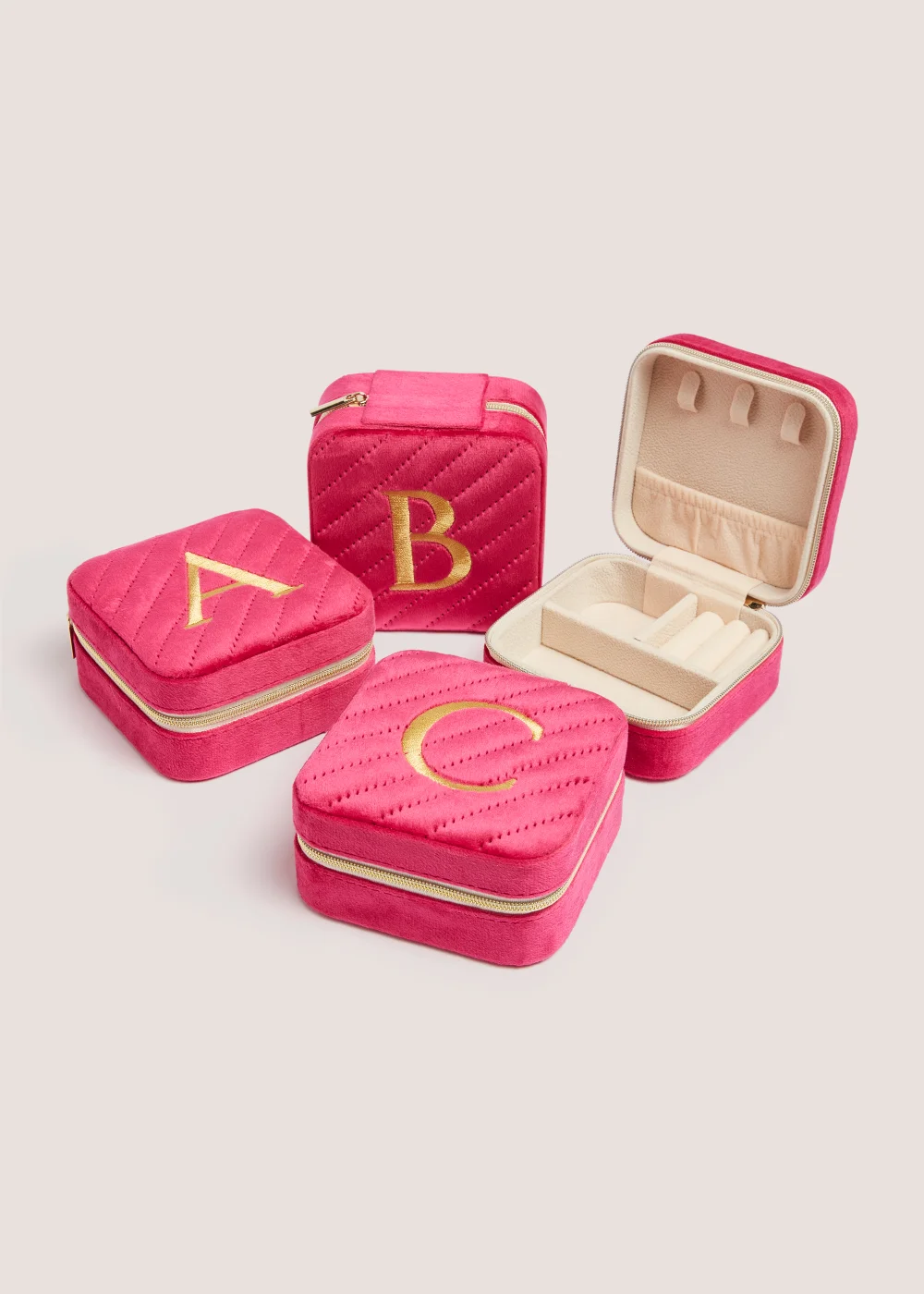 Pink Alphabet Jewellery Box (9.5cm x 9.5cm x 4.5cm) - S Image 1