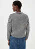 Black Stripe Crewneck Textured Top - Size 8 Image 2