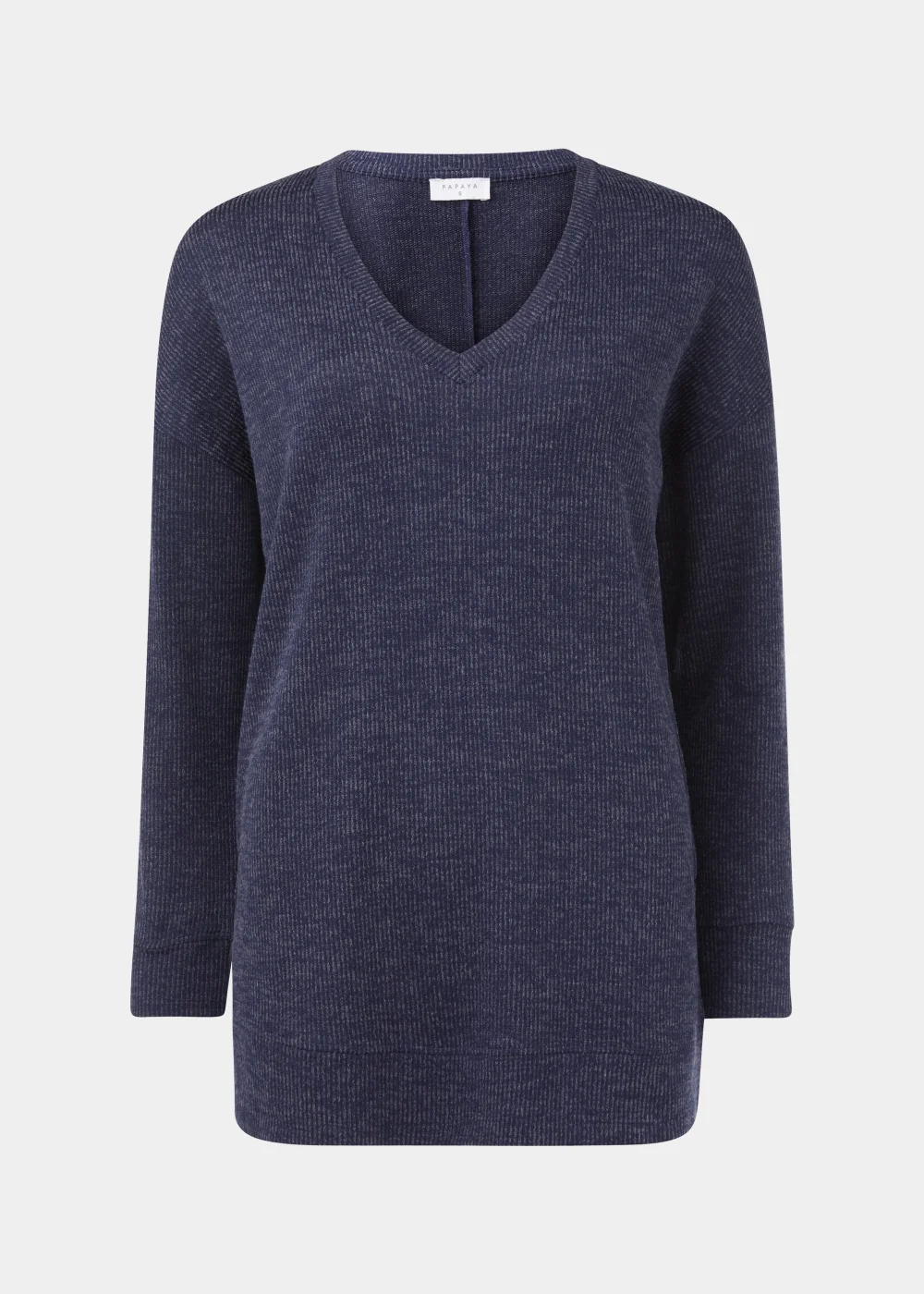 Navy V Neck Top - Small Image 5