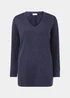 Navy V Neck Top - Small Image 5
