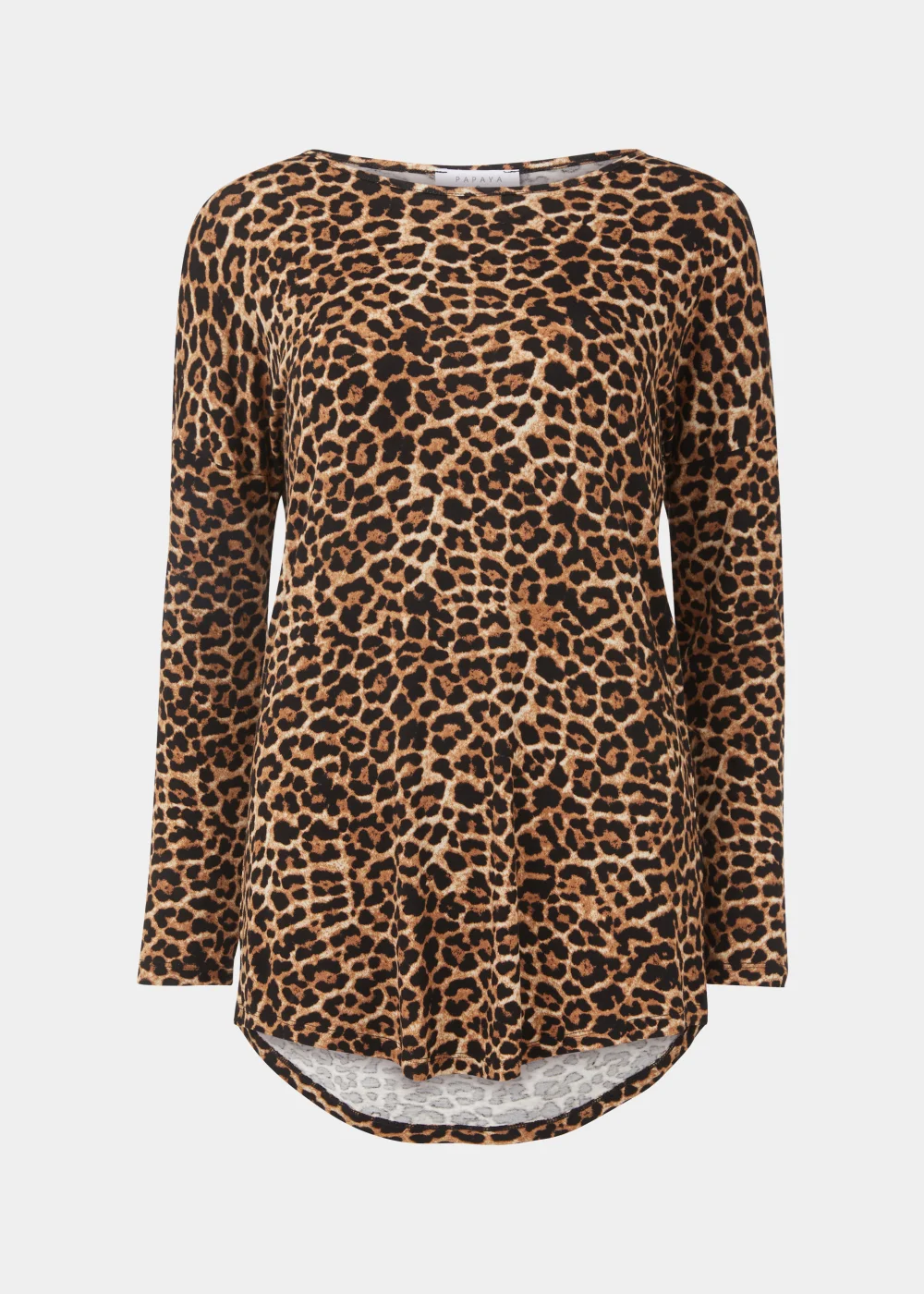 Brown Animal Print Longline Top - S Image 5