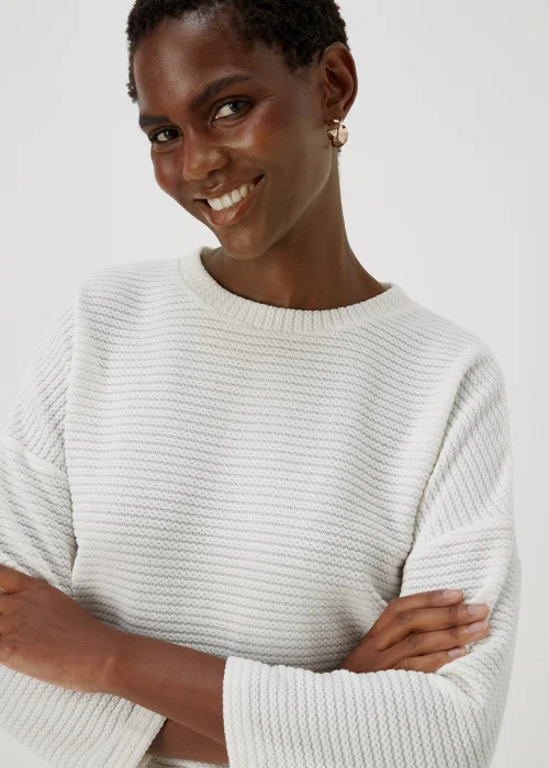 Cream Chenille Crewneck Top - Small Image 3