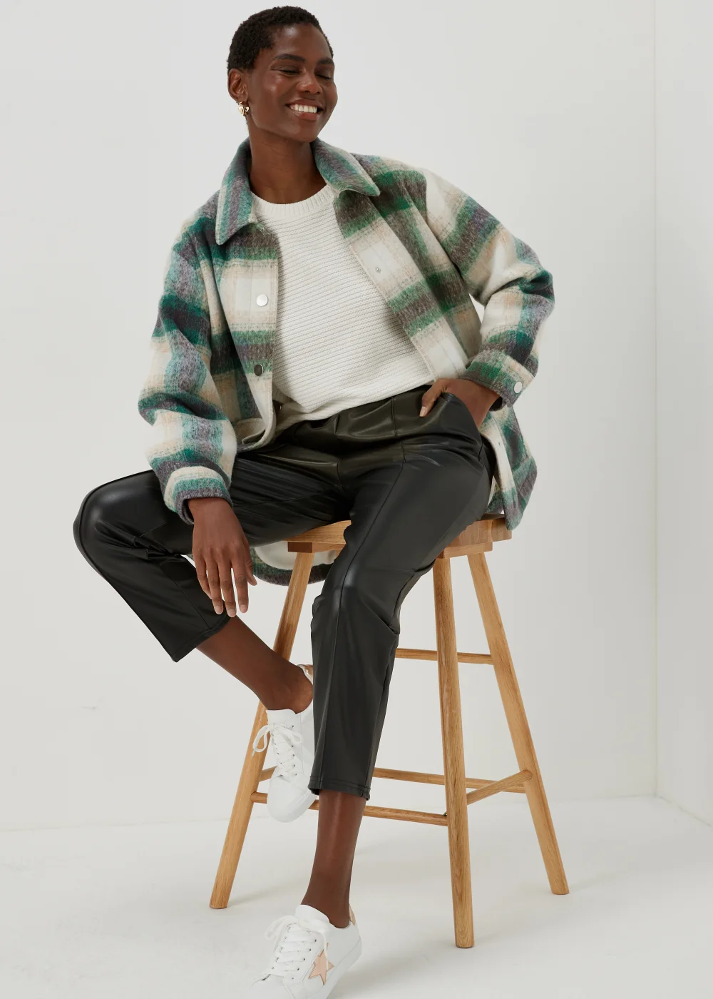 Cream Chenille Crewneck Top - Small Image 4