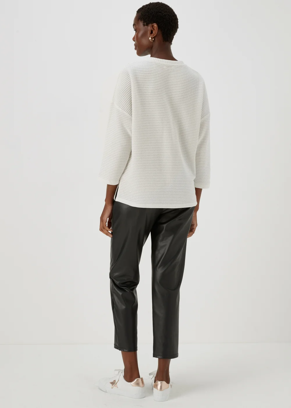 Cream Chenille Crewneck Top - Small Image 2