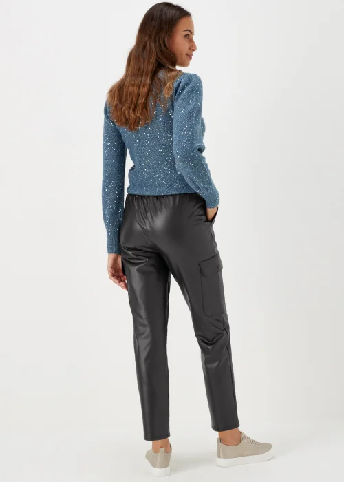Black PU Cargo Trousers - 8 Image 2