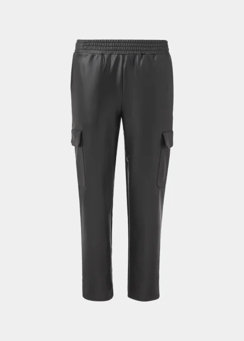 Black PU Cargo Trousers - 8 Image 5