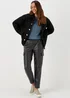 Black PU Cargo Trousers - 8 Image 4