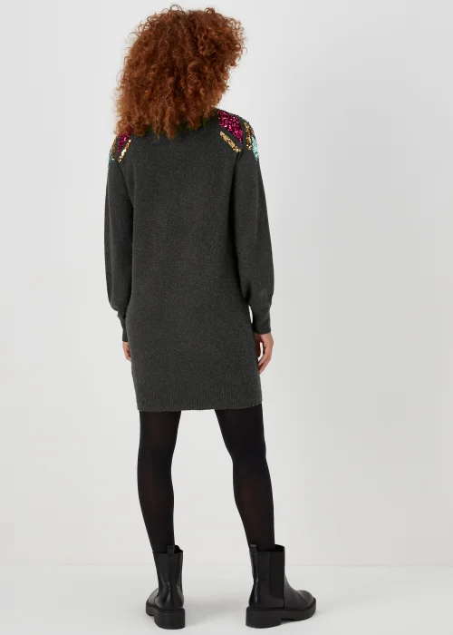 Charcoal Sequin Yoke Tunic Dress - XS Image 2