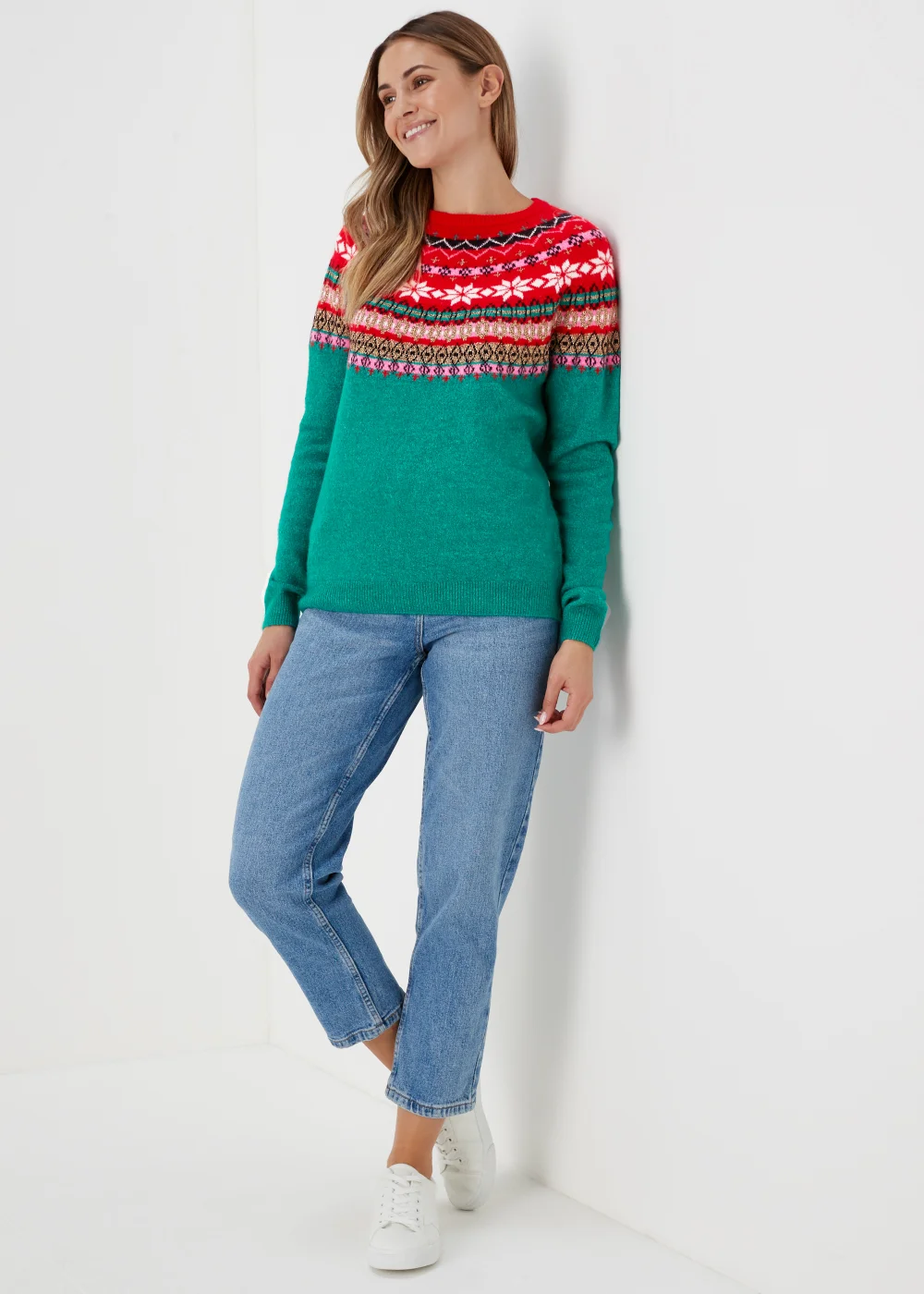 Green Christmas Fair Isle Jumper - XS Image 4